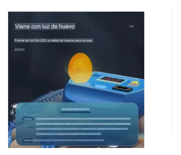 Incubadora Automática 52 Huevos 220v/12v modelo 2025 - Imagen 6